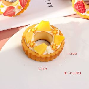 1PCS Strawberry Bread Tea Cake Model Dessert Table Decoration Food Sample Arrangement Refrigerator Magnet Prop