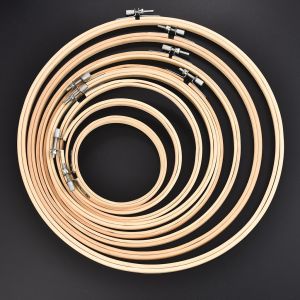 8cm -30cm Wooden Bamboo Embroidery Frame Oval Embroidery Hoop Ring Cross Stitch Machine DIY Needlecraft Household Sewing Tool
