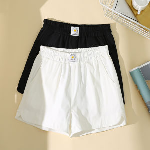 plus Size High Waist Casual Shorts Womens plus Size Fashionable Elastic Waist Hot Pants Summer Thinming Cotton Blend Pants