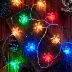 10/20/40Leds Christmas Fairy Light String USB/Battery Powered Christmas Tree Holiday New Year Decor Snowflake Light String