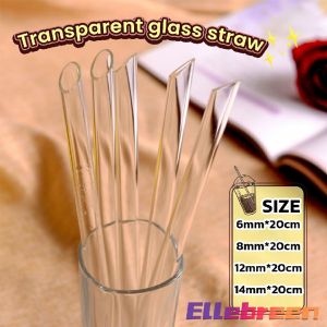 Clear Glass Straw Resistant Transparent Glass Straw 20cm Length