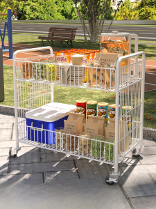 Foldable Street Vendor Cart Mobile Stall Frame Night Snack Food Truck Start-Up Pushcart Outdoor Camping Travel Supplies