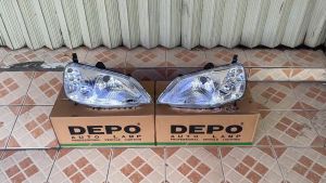 117-1101-LD HEADLAMP HEAD LAMP LAMPU DEPAN UTAMA CIVIC 2001 2002 2003 CRYSTAL CHROME
