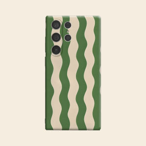 Green Wavy Stripe Luxury Fashion Full Lens Protective Case for Samsung Galaxy S26 S25 S24 A56 A36 Plus Ultra
