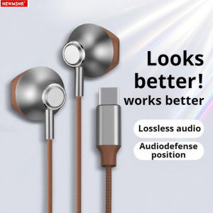 Metal 9D Surround Bass Type C&3.5mm Headphones Wired Control Headsets With HD Mic Earbuds for IPhone15/16 and Samsung Earphones