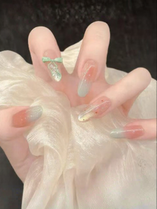 CHUBEISHI | Mint Green Korean INS Style Mid-long Nail Stickers