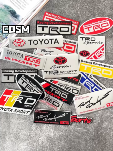 TRD SPORT 3D Aluminum Sticker Car Metal Logo Emblem Decor Decals for Toyota Camry RAV4 Corolla Corolla Levin Ruizhi Leaf Plate GR TRD Racing Development Badge Accessories