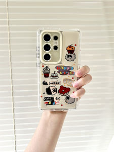 เคสโทรศัพท์ Samsung S25 Ultra ขอบนุ่ม หลังคาแข็ง กระจกฟองน้ำ ป้องกันการตกหล่น ดีไซน์น่ารัก สไตล์หรูหรา เข้ากันได้กับรุ่น S24 plus S23U A55