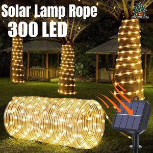 300LEDs Solar Light Strip Outdoor Waterproof Flashing LED String Lights Courtyard Atmosphere Decorative Lights