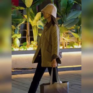 YUFUQING | Elegant Short Cotton Jacket Womens Fashion Quilted Coat菱形格子小香风通勤单排两粒扣长袖纯电商渠道