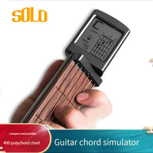 Portable 6 String Fingerboard 6 Frets Pocket Acoustic Guitar Practice Tool Beginner solo Pocket Guitar Chord Trainer Neck Model fingering Practice with Rotatable Chords Chart