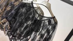 Retro 1920s Beaded Sequin Shawl Vintage Flapper Evening Cape Sheer Mesh Embroidery Leaf Women Bolero Party Accessories