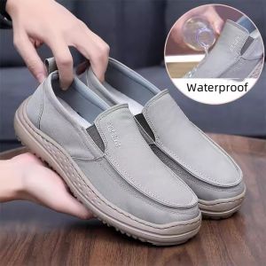 FECHENG กันน้ำกันลื่นรองเท้าผ้าใบชายนุ่มแบบหลวมน้ำหนักเบานิ้วเท้ากว้างลื่นสำหรับรองเท้าขนาดใหญ่เดินผู้สูงอายุ45 46 47