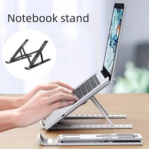 1pc ABS Ergonomic Laptop Stand with Cooling Portable Foldable  Adjustable Height Desktop Riser for Tablet Notebook Computer