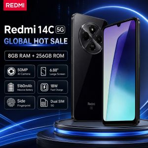 Redmi | Redmi 14C Smartphone 8GB+256GB Helio G81-Ultra 120Hz Large Display 50MP AI Camera 5160mAh Battery Dual SIM HyperOS