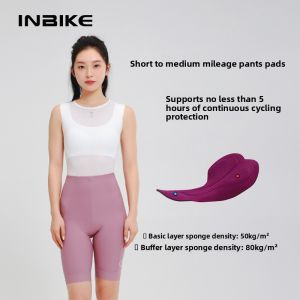 INBIKE | Suspenders Shorts High Elastic Fitted With Pockets Cycling Pants