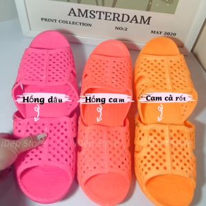 (HCM) Dép tổ ong nam nữ MÀU ĐEN huyền thoại chất nhựa PVC chống trơn đi mưa siêu bền IDEP (14 màu) iDÉP DL015