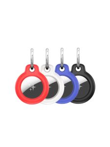 DUX Secure Holder for AirTag with Keyring PC Keychain Smart Tracker Device 4 Pack