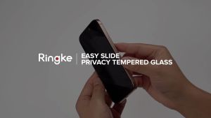 Ringke Easy Slide Privacy Tempered Glass for [iPhone 16 Pro Max / iPhone 16 Pro / iPhone 16 Plus / iPhone 16] Screen Protector with Installation Tool HD Quality 9H Hardness Full Coverage Tempered Glass Film [2 Pack]