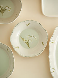 Bát Tròn Sứ Hoa Chuông Pháp Đặc Biệt Dễ Thương Viền Hoa Trang Trí Ăn Uống Cho Người Lớn Hình Dạng Tròn Chất Liệu Sứ