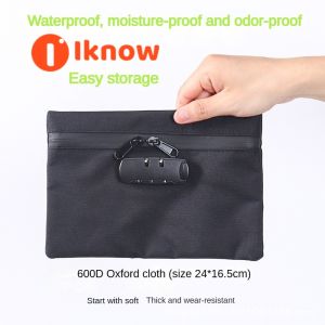 I know Large Capacity Password Lock Bag for Passports Bankbooks Cards and Documents - Portable Handheld Organizer Wallet