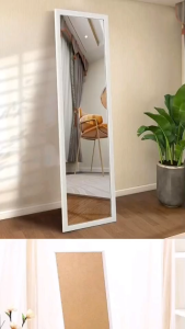 กระจกส่องเต็มตัว กระจกส่องตัวแบบตั้งพื้น มีลวดลายสวยงามกรอบไม้ ภาพคมชัด พร้อมส่ง