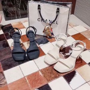 High Quality Stiletto Heels Korean White Heels Sandals For Women Open Toe Waterproof Platform White Sandals