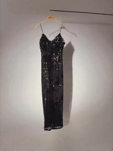 Váy Dạ Hội Đính Sequin Váy Xẻ Tà Váy Dài Ôm Sát Hở Lưng Thêu Hoa Đính Cườm Gợi Cảm