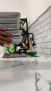 “COD”（nampan sus）Baki/kotak makanan/penyimpanan makanan/food grade baja tahan karat komersial rak dingin piring dapur kulkas kotak penyimpanan multifungsi rak persegi panjang kotak wadah makanan cocok untuk oven/piring persegi menebal dingin/live