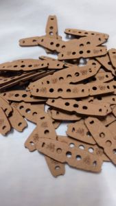 10 Miếng Da Đệm Chữ Tàu Màu Nâu 3 Lỗ Bi 6-7-8