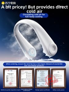 Portable Mini Neck Fan USB Charging Cooling Large Wind Power Air Conditioner Fan Fresh Style NOCCLILI F18 Hanging Neck Fan