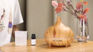 500ml 7Led Humidifier With Essential Oil Ultrasonic Aromatherapy Oil Diffuser Air Purifier Wood Grain Fragrance Room