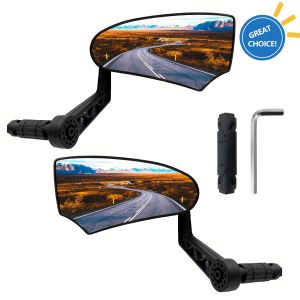 Bike Mirror HD Glass Bicycle Mirrors for Handlebar Mount Adjustable Bar End Bike Rear View Mirror Scratch Resistant Handlebar