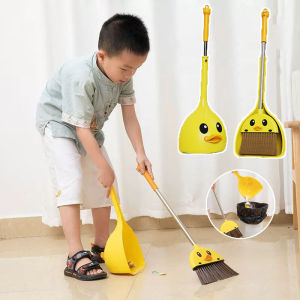 Kids Cleaning Toy Set Eductional Simulation Mini Broom Dustpan Pretend Play Toy for Boys and Girls