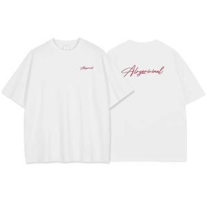 เสื้อยืดแขนสั้นผ้าฝ้ายแท้สีขาว ทรงหลวม ดีไซน์ตัวอักษร แฟชั่นฤดูร้อน สำหรับผู้ชาย เสื้อยืดคอกลม ทรงหลวม ทรงหลวม