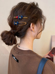 กิ๊บติดผมสไตล์เกาหลีสีบล็อกสำหรับผู้หญิง ทรงหางแมว กิ๊บติดผมแบบใหม่ปี 2025 สไตล์ไฮเอนด์ ขนาดเล็ก ใช้งานได้หลากหลาย