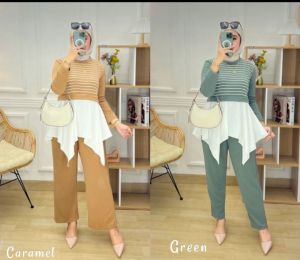 SETELAN CELANA WANITA KAOS KNIT TERBARU / SETELAN CELANA KEKINIAN TERLARIS TERMURAH BISA COD