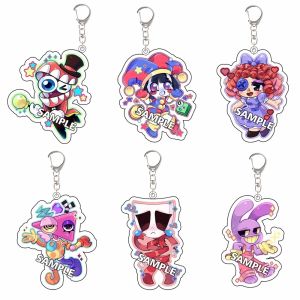 Bandai | For TADC Pomni Ragatha Jax Ragatha  Anime Peripheral Acrylic KeyChain Custom Cartoons Cute Decoration Pendan Creativity Gift