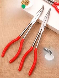 Quartz Melting Gold Bowl Clamp Tool Bent Sharp Mouth 90 Degree Right Angle Pliers Goldsmith Jewelry Equipment High Carbon Steel