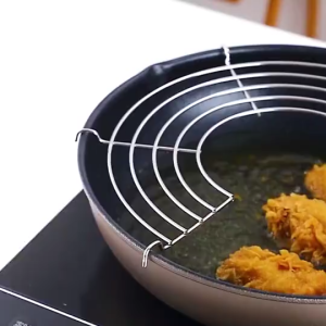 26cm /32cm Stainless Steel Kitchen Frying Oil Fliter Oil Strainer Steaming Bracket Oil Drain Rack Screen Oil Control Rack Kitchen Filter Tools