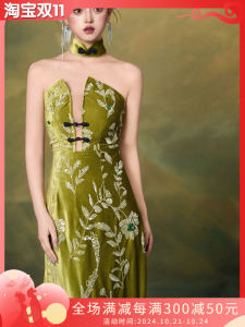 New Chinese Style Morning Gowns Bridal Wedding Evening Gown New Arrival Light Luxury Minority Classy Tube Top Heavy Work Dress Dress