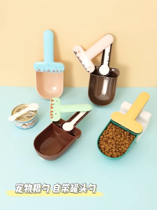 PAW STORAGE🐾【Sudu Makanan Haiwan Bentuk Aiskrim】Senduk Makanan Kucing Anjing Arnab Hamster Klip Penutup Pembuka Tin Dog Cat Rabbit Pet Food Spoon Multifunctional Sealing Clip Can Opener 宠物猫狗仓鼠食物勺密封夹子开罐器