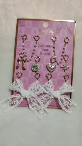 Packed Party Shoe Charms Pearl Bow Glitter Laces Sneaker Accessories Kawaii Coquette Y2K