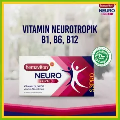Hemaviton NEURO FORTE 1 Strip 10 kaplet. Suplemen utk saraf dan otot
