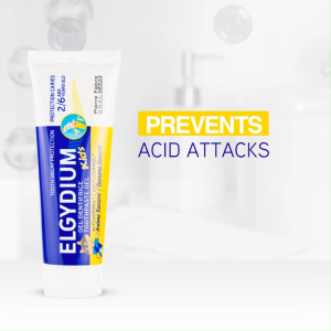 Elgydium KIDS BANANA Toothpaste 50ml (2-6 years) (Buy 1 Free 1 travel Size 7 ml)