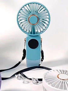 Rechargeable 5-speed Mini Fan Adjustable Cooling Handheld Fan with Battery Display Charging Mobile