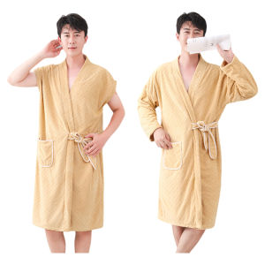 Bath Towel Mens Bathrobe Wearable Quick-Drying 2024 New Arrival Non-Cotton Men Special Adult Lint-Free Bath