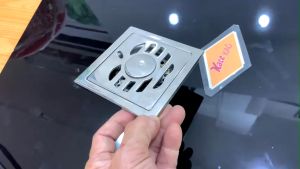 Thoát sàn 10x10cm KAG-TS120 đế đạn Hố ga trái táo nhà tắm ống từ D49-60  thoát nước nhanh  chăn tóc tốt dễ sửa chữa