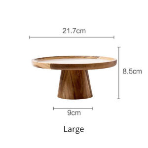 1PCS Eco-Friendly Natural Wood High Stand Cake Plate Creative Fruit Serving Tray Dessert Snack Tray for Family Restaurants