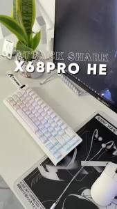 ATTACK SHARK | ATTACK SHARK X68PRO HE Magnetic Switch Wireless Keyboard 0.01mm Rapid Trigger 8000Hz Wired Tri-Mode RGB Hot-Swap for Pro Gaming